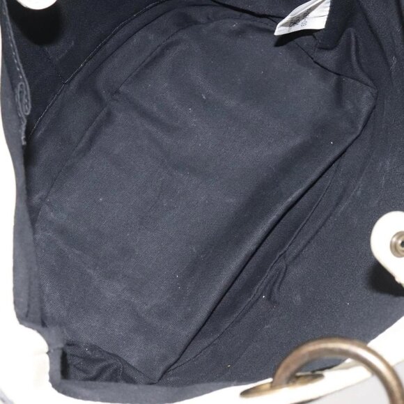 BURBERRY Blue Label Shoulder Bag Canvas Black White Auth ti3081 - Picture 11 of 16